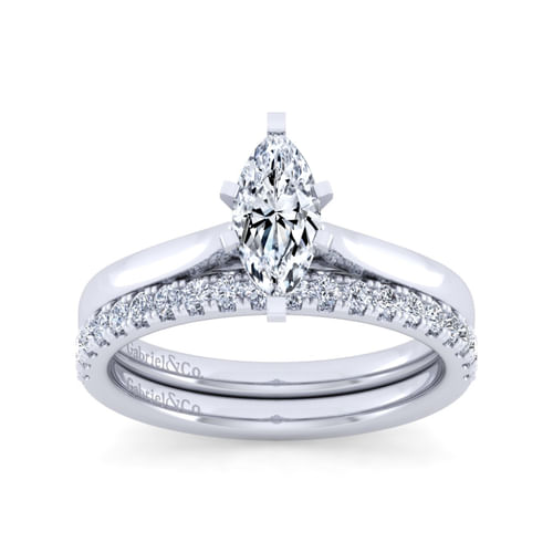 14K White Gold Diamond Matching Wedding Band