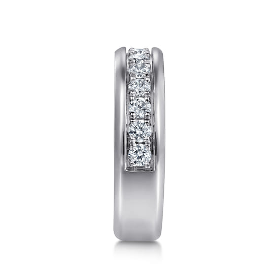 14K White Gold Diamond Men's Band angle 4