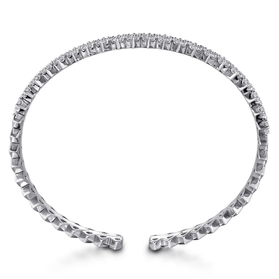 14K White Gold Diamond Mesh Bangle angle 3