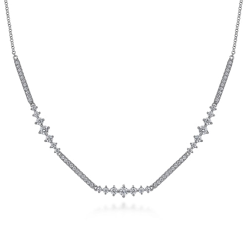 14K White Gold Diamond Necklace