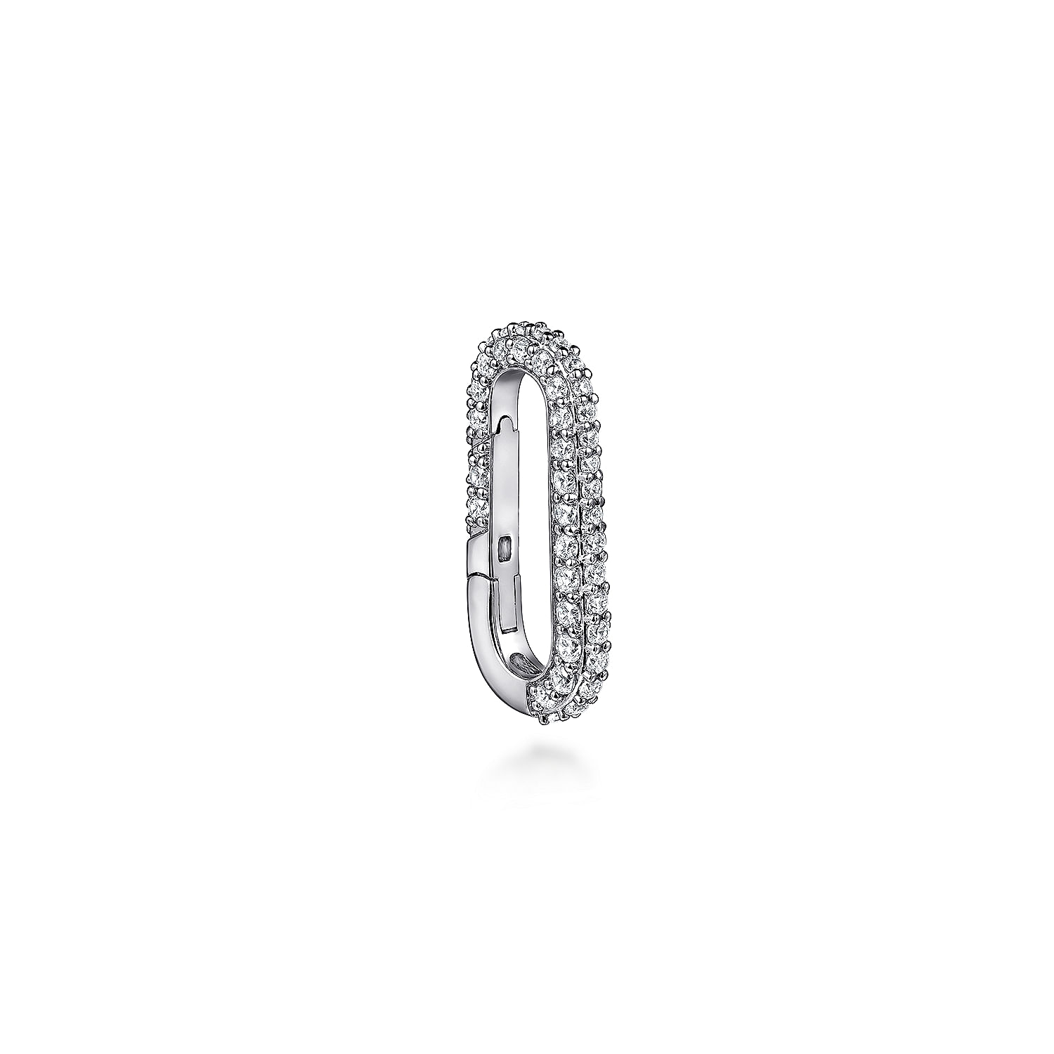 14K White Gold Diamond Paperclip Lock