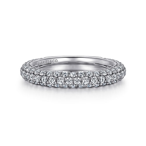 14K White Gold Diamond Pavé Anniversary Band