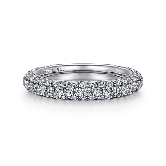 Gabriel - 14K White Gold Diamond Pavé Anniversary Band