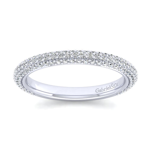 14K White Gold Diamond Pavé Anniversary Band