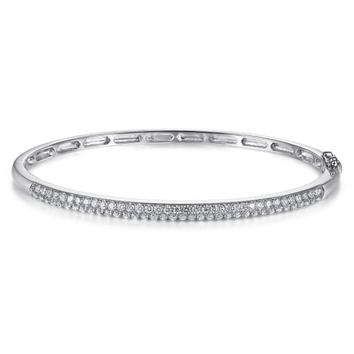 14K White Gold Diamond Pavé Bangle