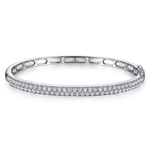 14K White Gold Diamond Pavé Bangle