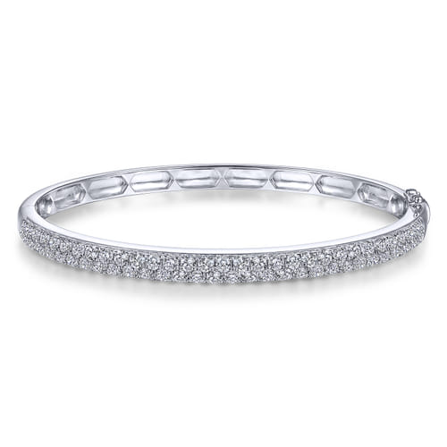 14K White Gold Diamond Pavé Bangle