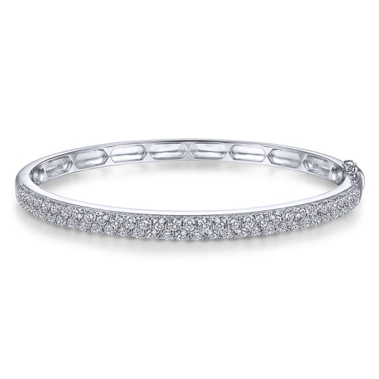 14K White Gold Diamond Pavé Bangle