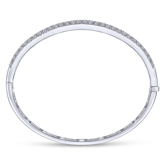 14K White Gold Diamond Pavé Bangle angle 3