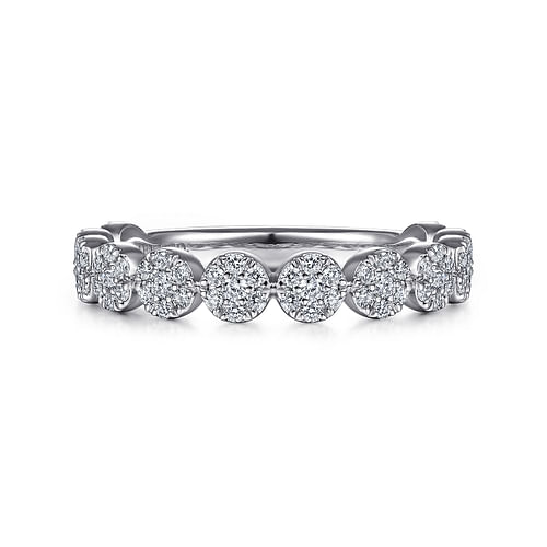 14K White Gold Diamond Pavé Cluster Ring