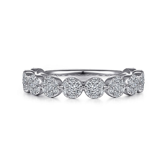 Gabriel - 14K White Gold Diamond Pavé Cluster Ring