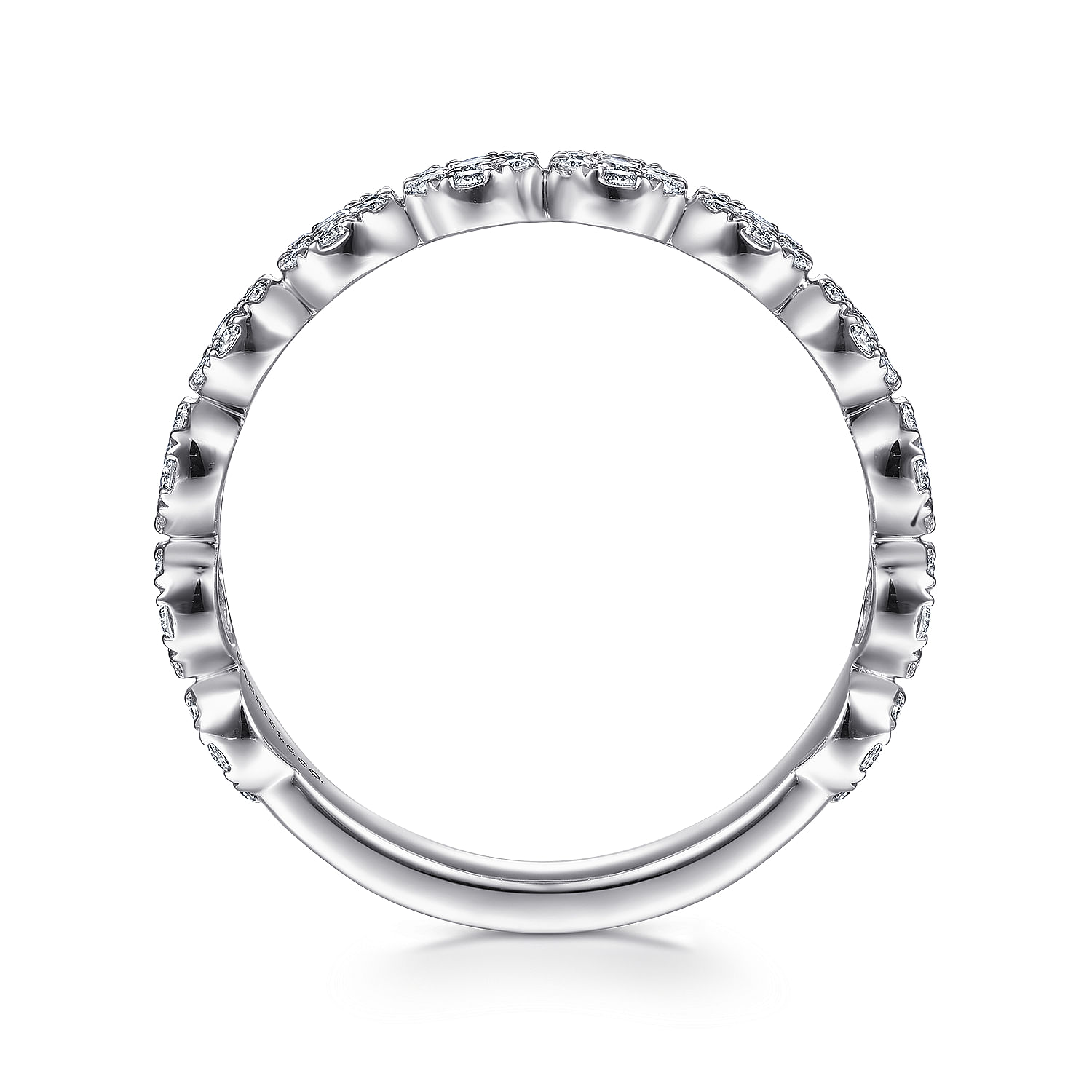 14K White Gold Diamond Pavé Cluster Ring