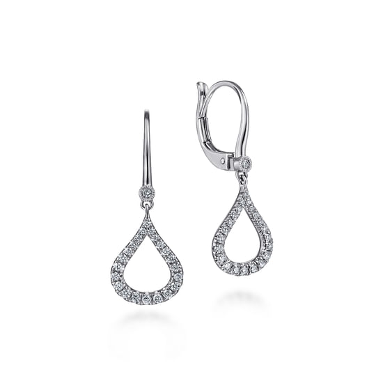 Gabriel - 14K White Gold Diamond Pavé Droplet Earrings