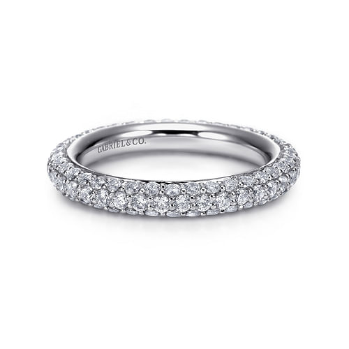 14K White Gold Diamond Pavé Eternity Band