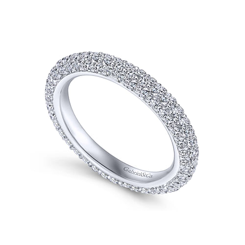 14K White Gold Diamond Pavé Eternity Band