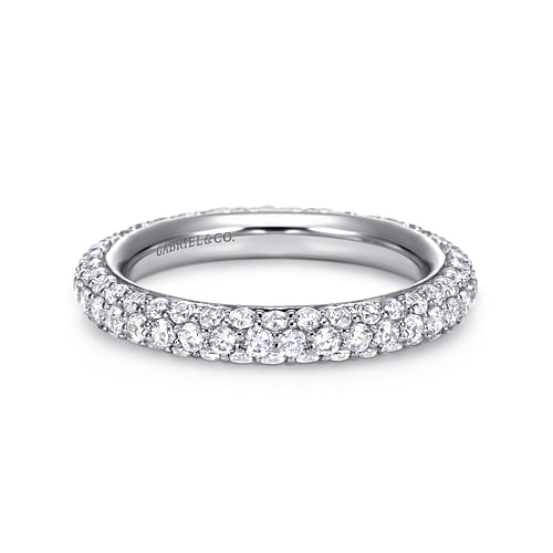 14K White Gold Diamond Pavé Eternity Band