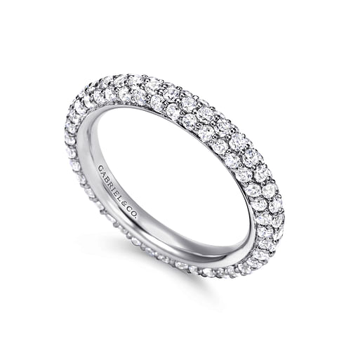 14K White Gold Diamond Pavé Eternity Band