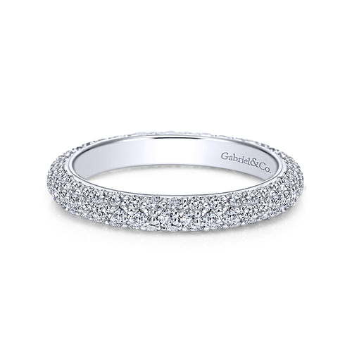 14K White Gold Diamond Pavé Eternity Band