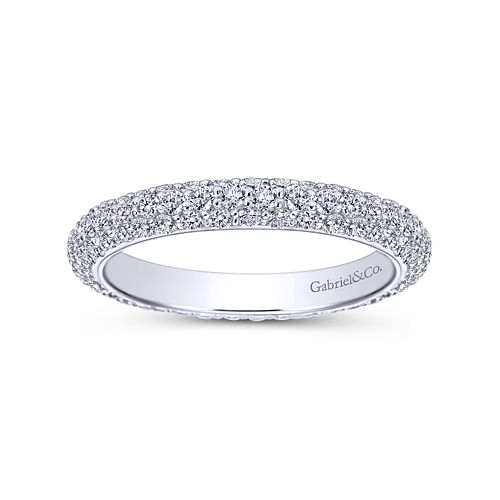 14K White Gold Diamond Pavé Eternity Band