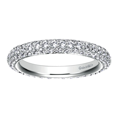 14K White Gold Diamond Pavé Eternity Band