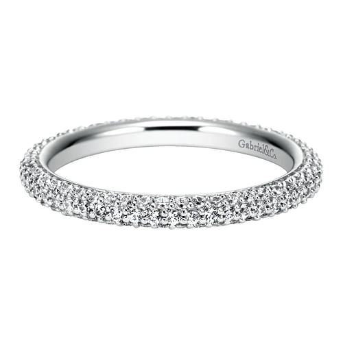 14K White Gold Diamond Pavé Eternity Band