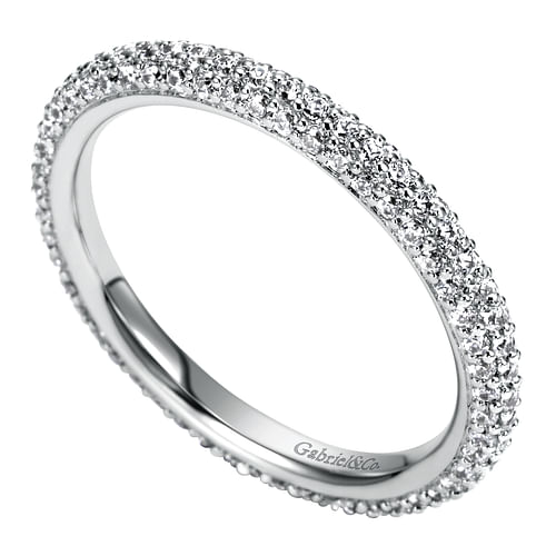 14K White Gold Diamond Pavé Eternity Band