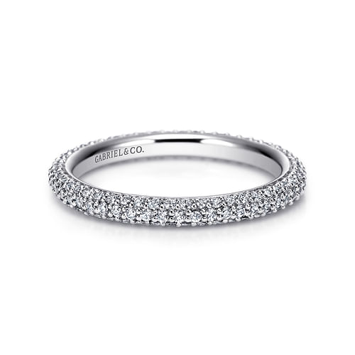 14K White Gold Diamond Pavé Eternity Band