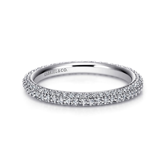 Gabriel - 14K White Gold Diamond Pavé Eternity Band