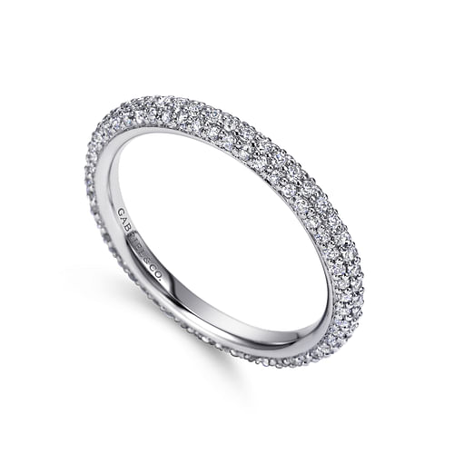 14K White Gold Diamond Pavé Eternity Band