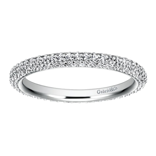 14K White Gold Diamond Pavé Eternity Band