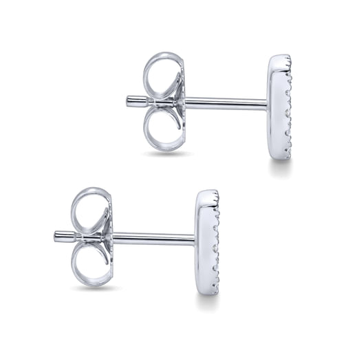14K White Gold Diamond Pavé Square Studs
