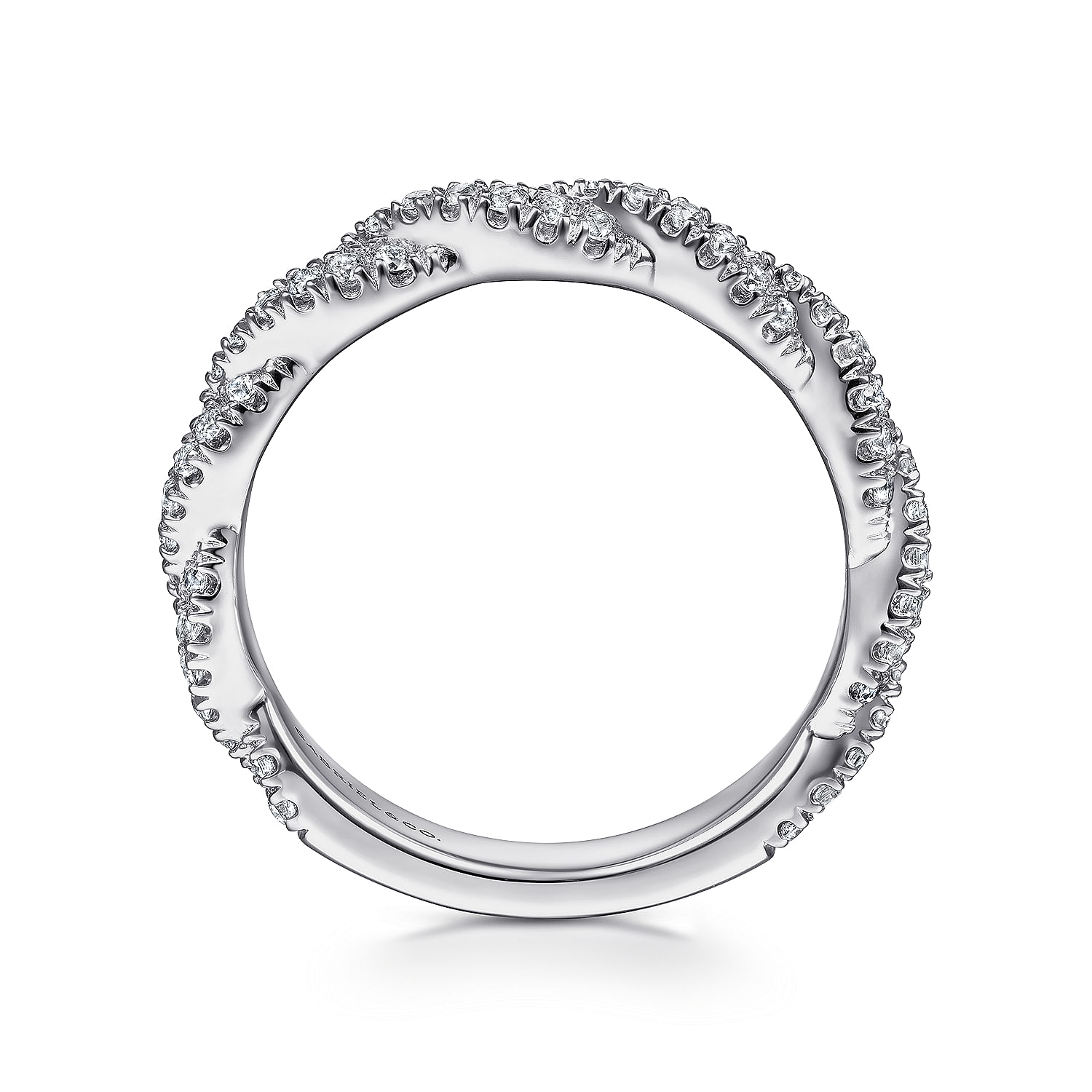 14K White Gold Diamond Pavé Stackable Ring