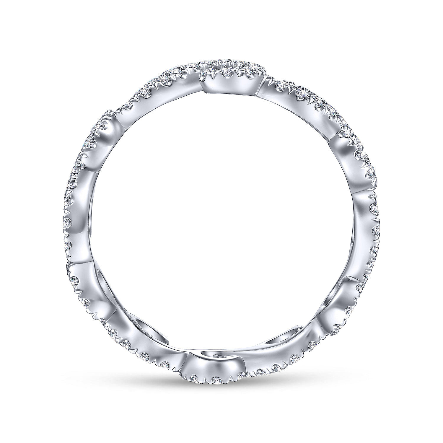 14K White Gold Diamond Pavé Swirling Eternity Ring