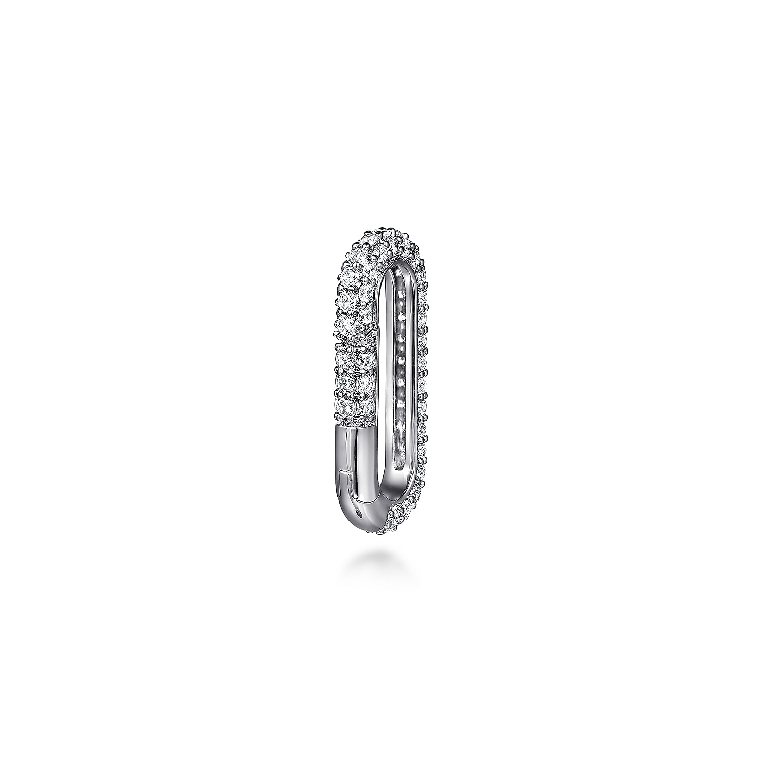 14K White Gold Diamond Pave Paperclip Lock