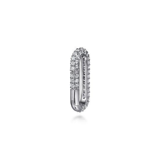 Gabriel - 14K White Gold Diamond Pave Paperclip Lock