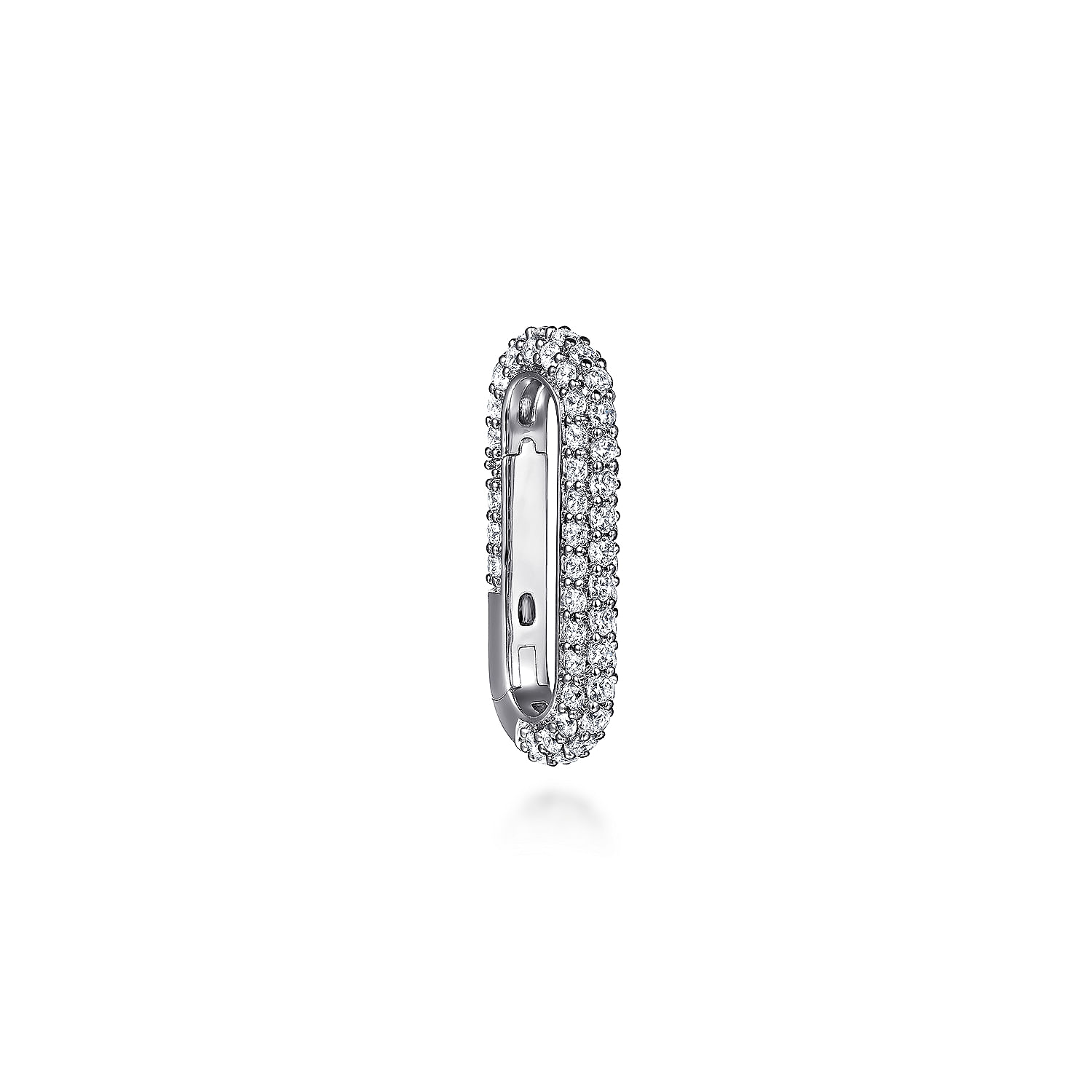 14K White Gold Diamond Pave Paperclip Lock