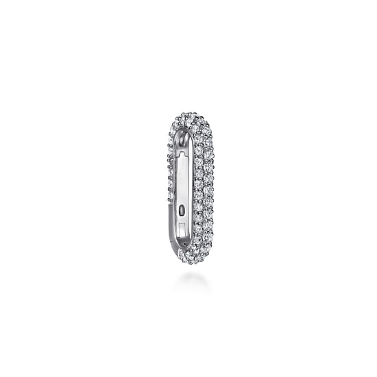 14K White Gold Diamond Pave Paperclip Lock angle 2