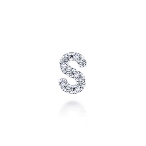 14K White Gold Diamond S Pendant