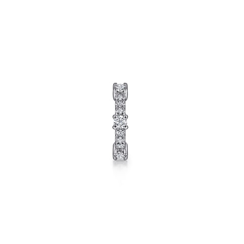 14K White Gold Diamond Single Ear Cuff 
