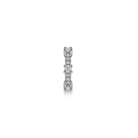 14K White Gold Diamond Single Ear Cuff  angle 2