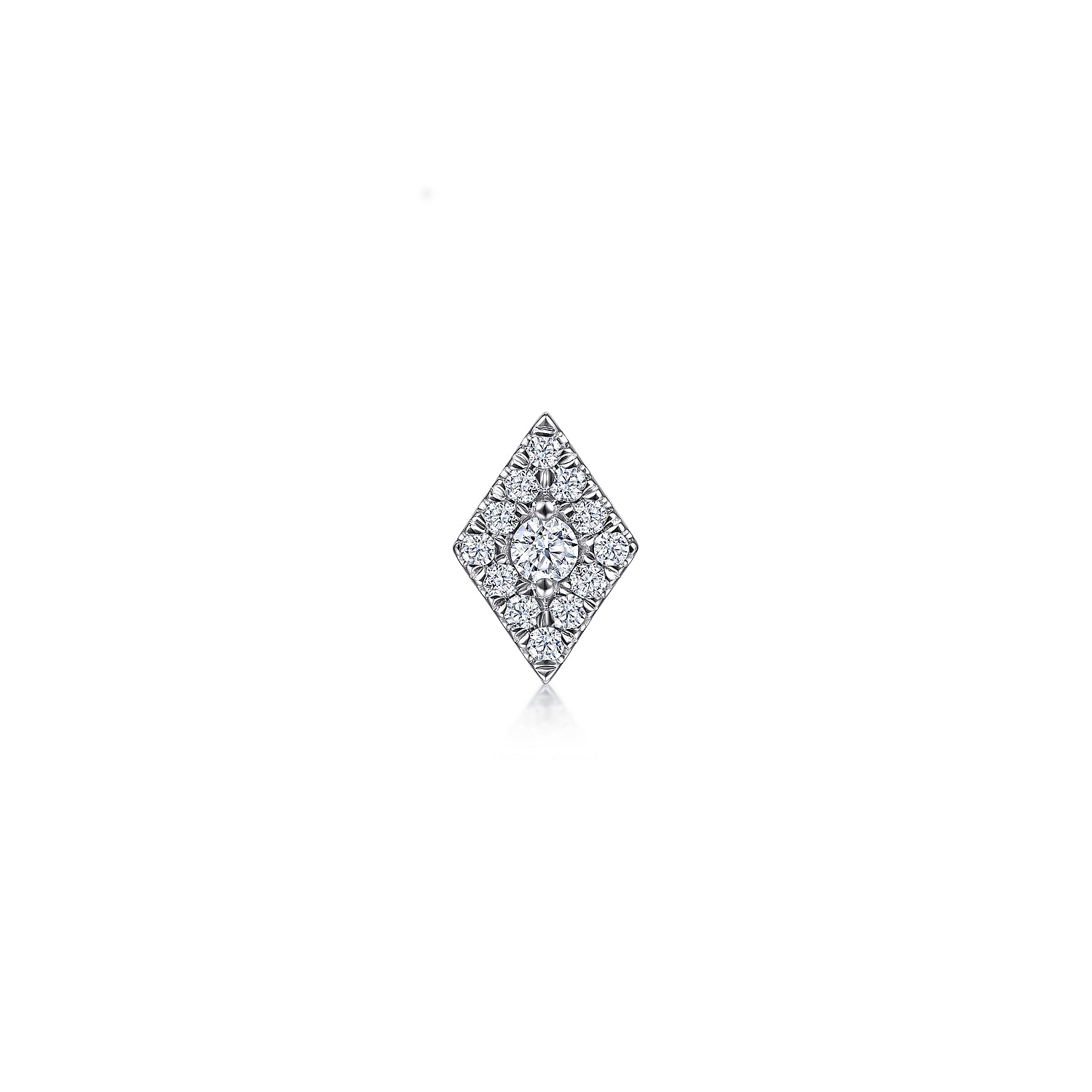 14K White Gold Diamond Single Stud Earring