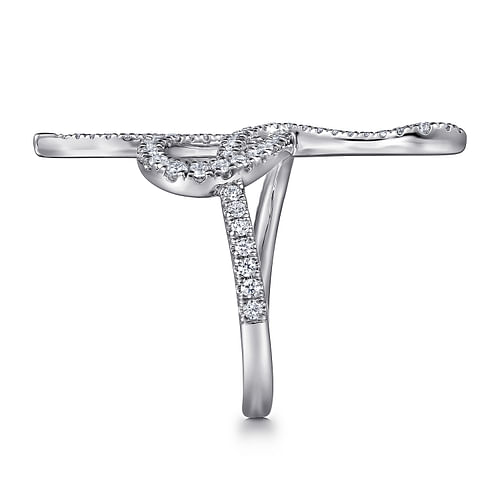 14K White Gold Diamond Snake Ladies Ring