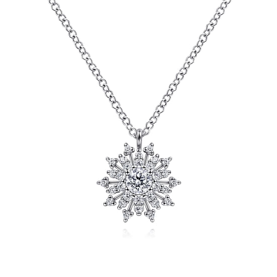 Gabriel - 14K White Gold Diamond Snowflake Pendant Necklace