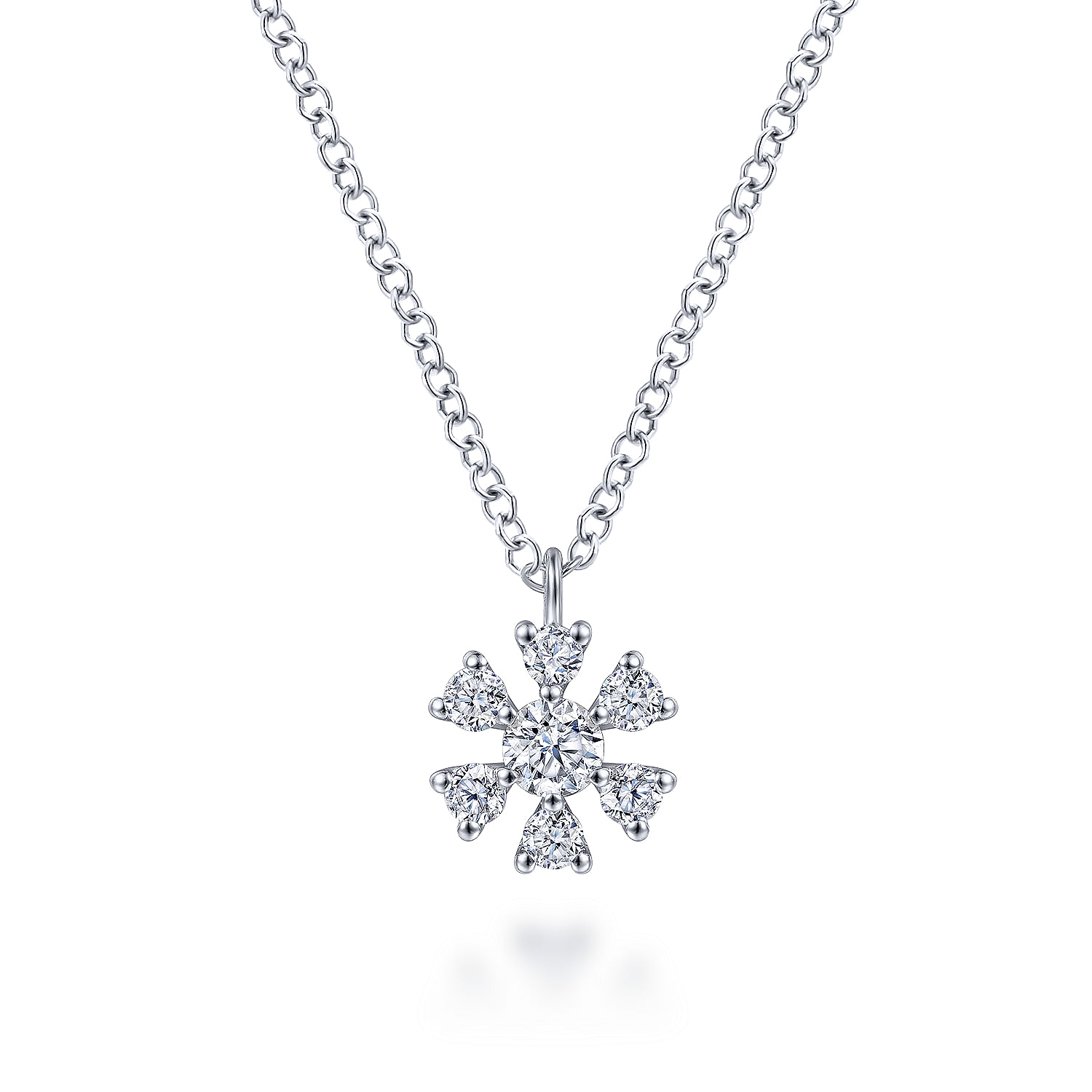 Gabriel - 14K White Gold Diamond Snowflake Pendant Necklace