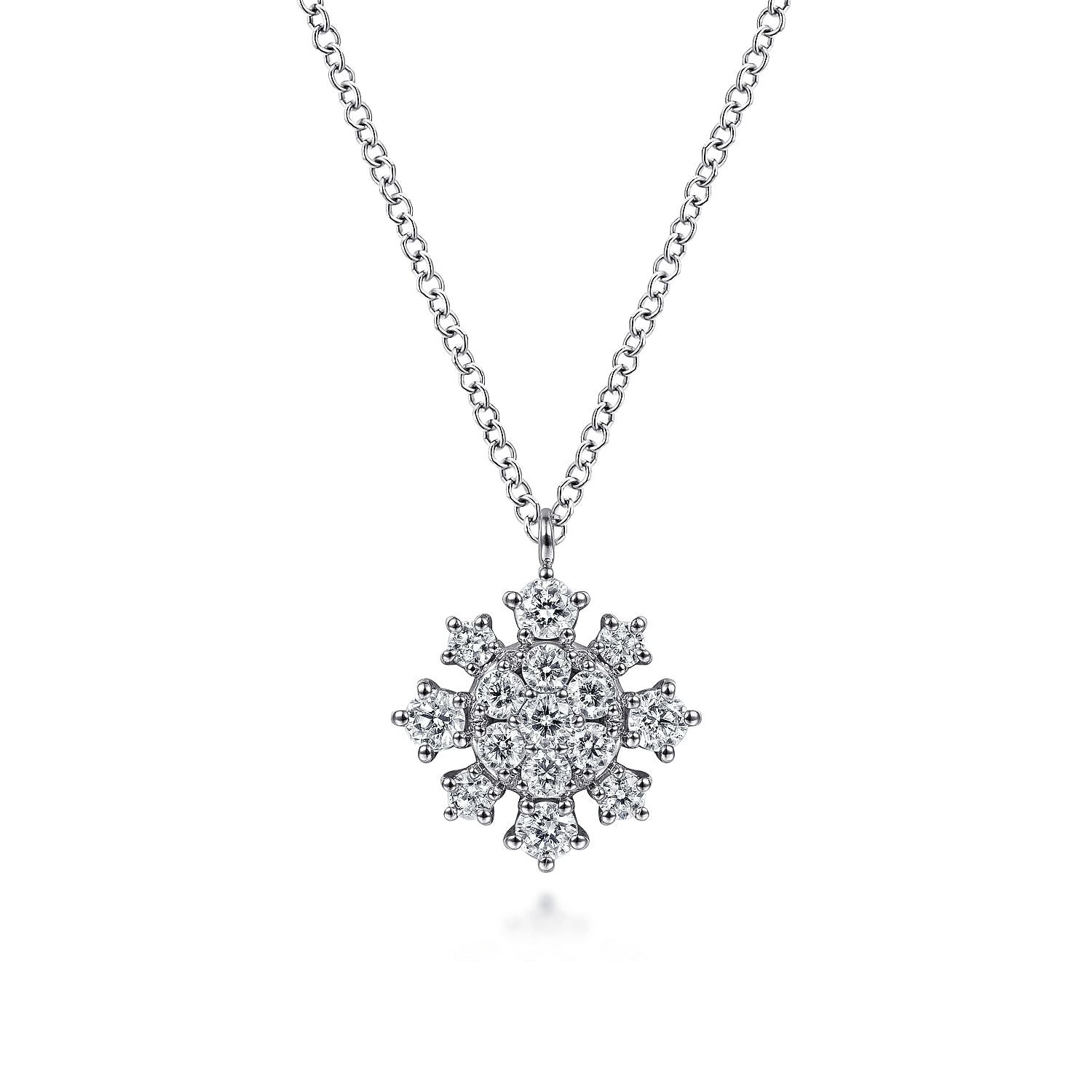 Gabriel - 14K White Gold Diamond Snowflake Pendant Necklace