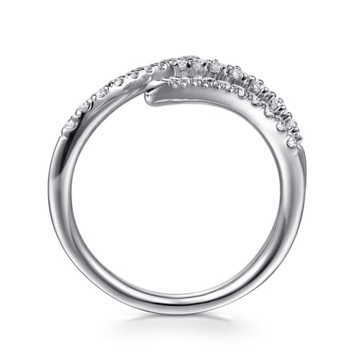 14K White Gold Diamond Spike Bypass Ring 14K White Gold Diamond Spike Bypass Ring