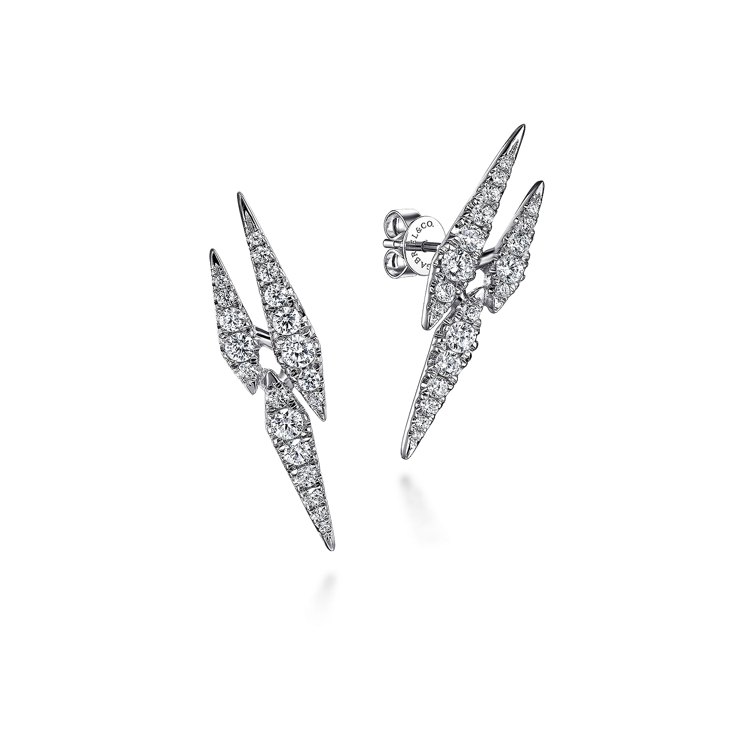 Gabriel - 14K White Gold Diamond Spike Stud Earrings