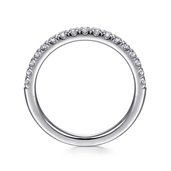 14K White Gold Diamond Stackable Band angle 2