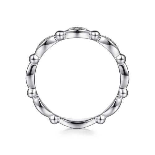 14K White Gold Diamond Stackable Ring-Bujukan