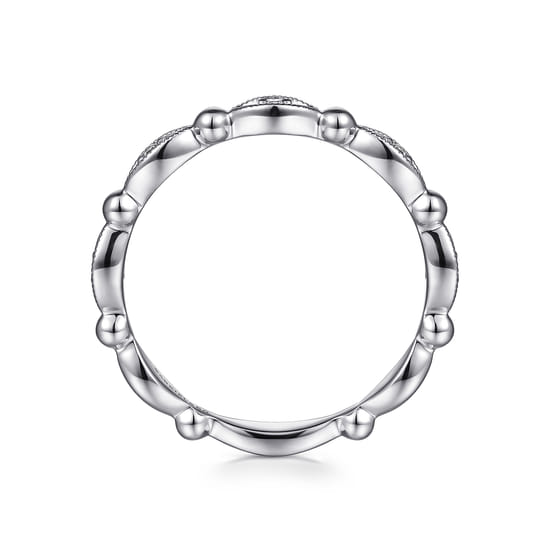 14K White Gold Diamond Stackable Ring-Bujukan angle 2